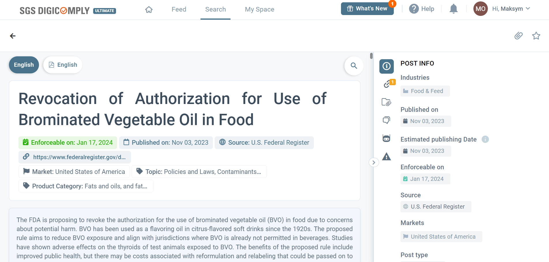 FDA BVO