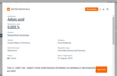 Food Additives Database
