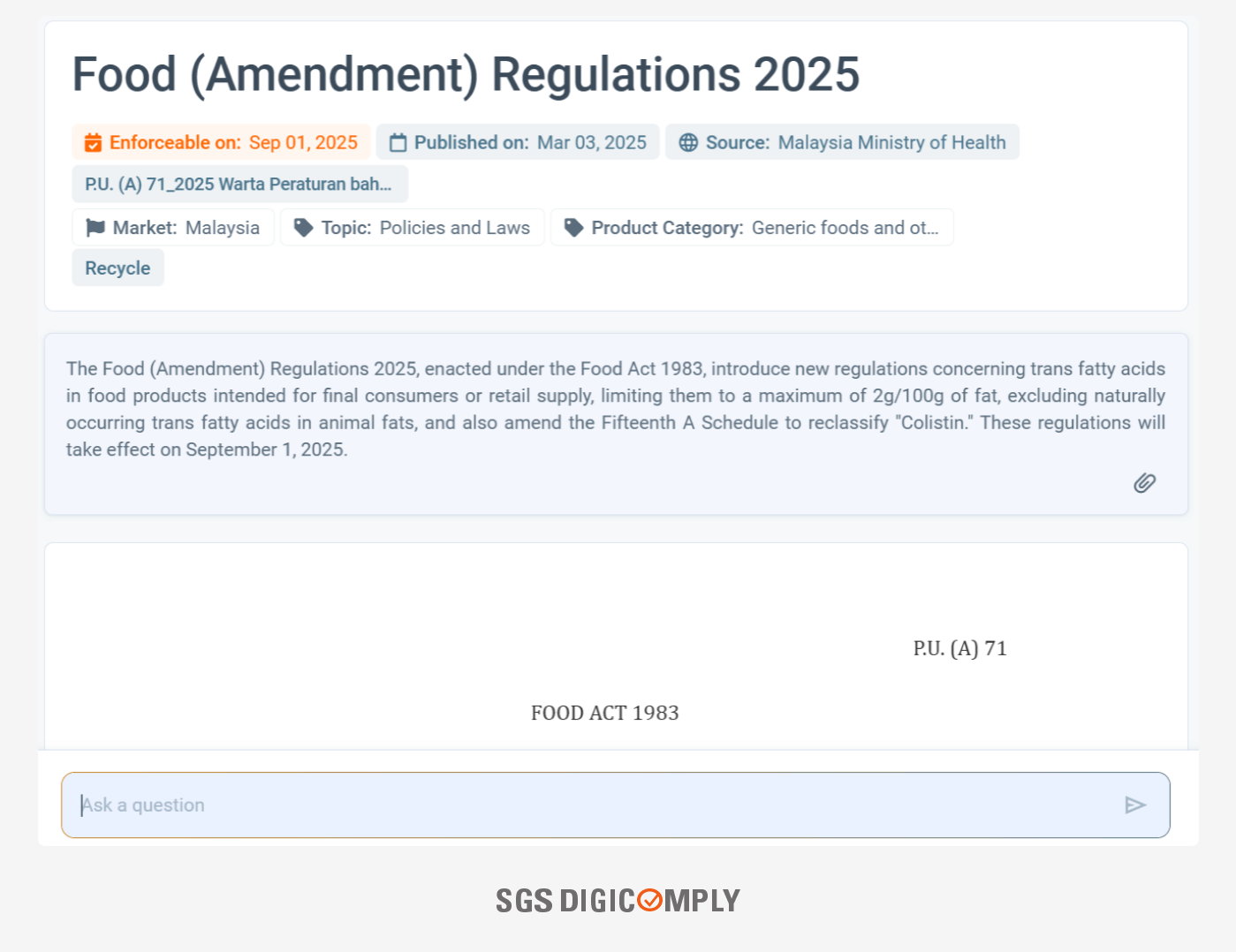 Malaysia Introduces Trans Fat Limit and Colistin Ban in New 2025 Food Law