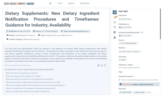 New Dietary Ingredient Notification Procedures and Timeframes (1)