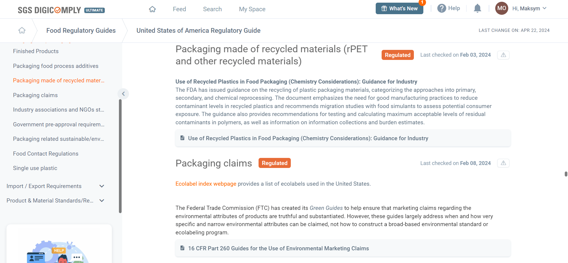 United States of America Regulatory Guide